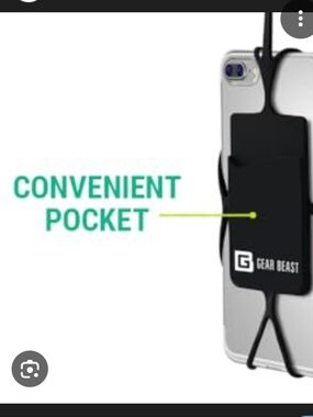 Gear Beast Black Phone Lanyard Convenient Card Holder NWOT